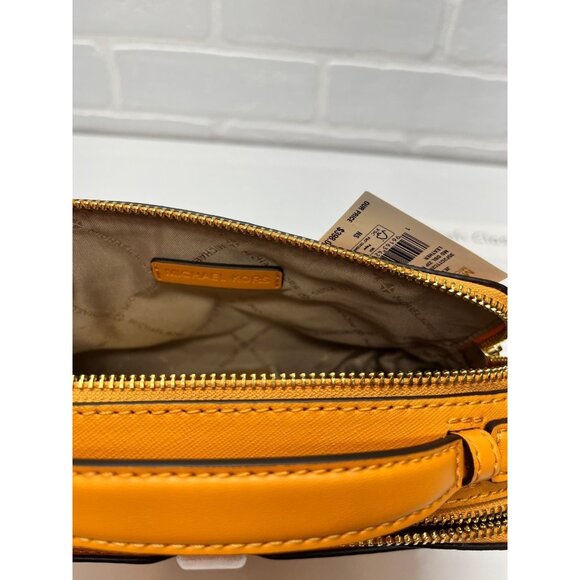 Michael kors Crossbody Double Zip Jet Set Item Purse Honeycomb Yellow - Picture 8 of 12